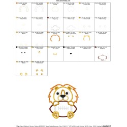 Football Lion Mascot Applique Design Pattern-2