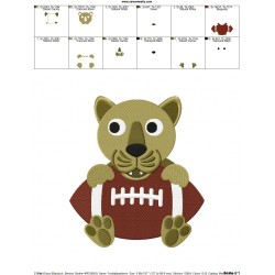 Football Panther Mascot Embroidery Design Pattern-2