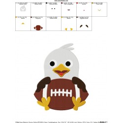 Football Eagle Mascot Embroidery Design Pattern-2