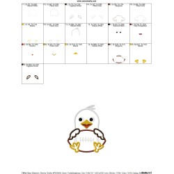 Football Eagle Mascot Applique Design Pattern-2
