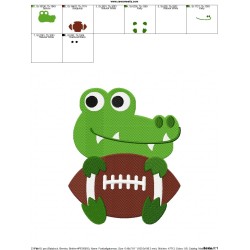 Football Gator Mascot Embroidery Design Pattern-2