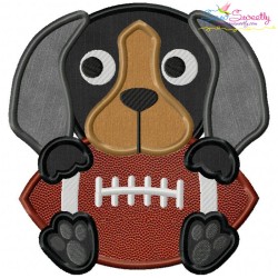 Football Hound Dog Mascot Applique Design Pattern-1