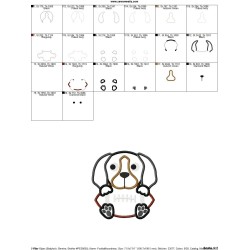 Football Hound Dog Mascot Applique Design Pattern-2