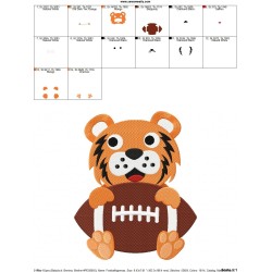 Football Tiger Mascot Embroidery Design Pattern-2