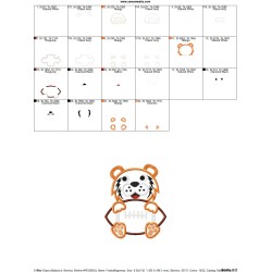 Football Tiger Mascot Applique Design Pattern-2