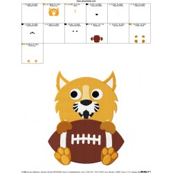 Football Wildcat Mascot Embroidery Design Pattern-2