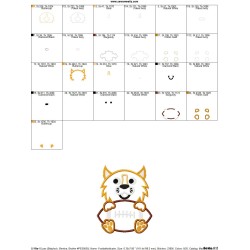 Football Wildcat Mascot Applique Design Pattern-2