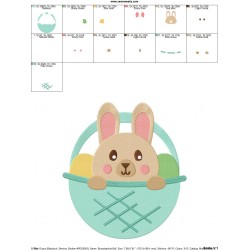 Bunny Basket Embroidery Design Pattern-2