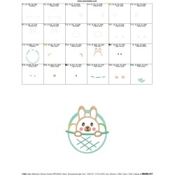 Bunny In Basket Easter Applique Design Pattern-2