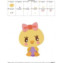 Easter Chick Holding Egg Embroidery Design Pattern-2