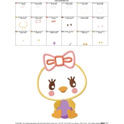 Easter Chick Holding Egg Applique Design Pattern-2