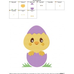 Chick Peeking Egg Embroidery Design Pattern-2