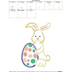Outlines Bunny Egg-01 Embroidery Design Pattern-2