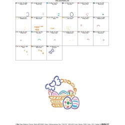 Outlines Easter Egg Basket-2 Embroidery Design Pattern-2