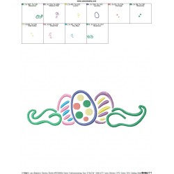 Outlines Easter Eggs-2 Embroidery Design Pattern-2