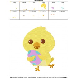 Running Chick With Egg Embroidery Design Pattern-2