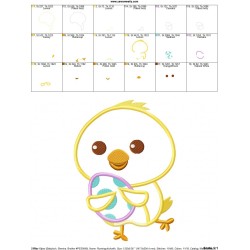 Running Chick With Egg Applique Design Pattern-2