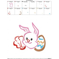 Outlines Bunny Eggs-06 Embroidery Design Pattern-2