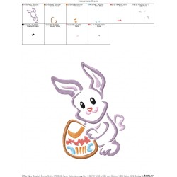 Outlines Bunny Egg-04 Embroidery Design Pattern-2