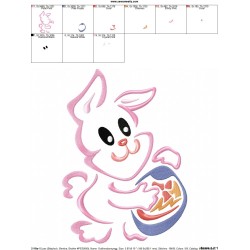 Outlines Bunny Egg-03 Embroidery Design Pattern-2