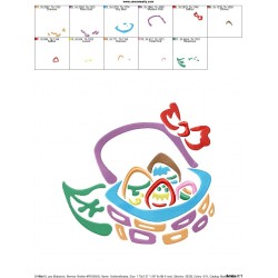 Outlines Floral Easter Egg Basket-02 Embroidery Design Pattern-2