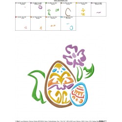 Outlines Floral Easter Egg-01 Embroidery Design Pattern-2