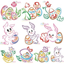Easter Outlines Designs Embroidery Design Bundle-1-1