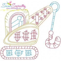 Vintage Bean Stitch Transportation Embroidery Design Bundle-5