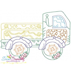 Vintage Bean Stitch Transportation Embroidery Design Bundle-10