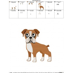 Boxer Dog Embroidery Design Pattern-2