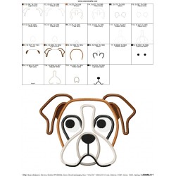 Boxer Dog Head Applique Design Pattern-2