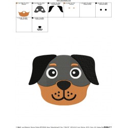 Rottweiler Dog Head Embroidery Design Pattern-2