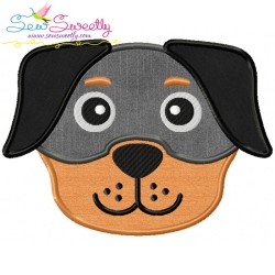 Rottweiler Dog Head Applique Design Pattern-1