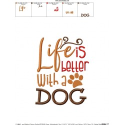 Life Is Better With a Dog Embroidery Design Pattern-2