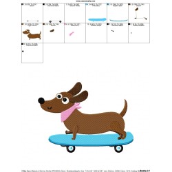 Skateboard Dog Embroidery Design Pattern-2