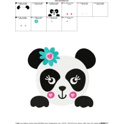Panda Face Girl Embroidery Design Pattern-2