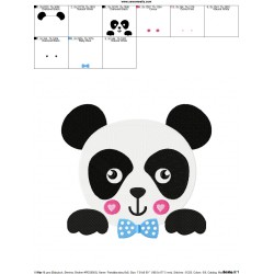 Panda Face Boy Embroidery Design Pattern-2