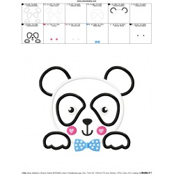 Panda Face Boy Applique Design Pattern-2