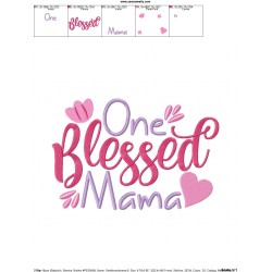 One Blessed Mama Embroidery Lettering Design-2