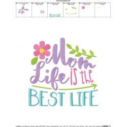 Mom Life Best Life Embroidery Design Pattern-2