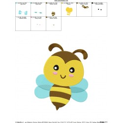 Bee Machine Embroidery Design Pattern-2