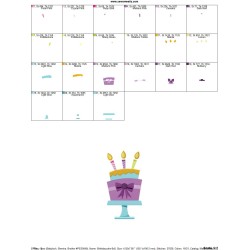 Birthday Cake Embroidery Design Pattern-2