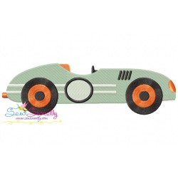 Vintage Race Car Embroidery Design Pattern-1