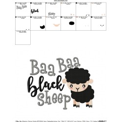 Baa Baa Black Sheep Nursery Rhyme Embroidery Design Pattern-2