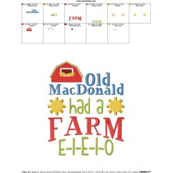 Old MacDonald Had a Farm Nursery Rhyme Embroidery Design Pattern-2