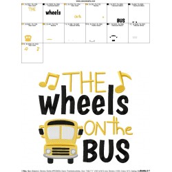 The Wheels On The Bus Nursery Rhyme Embroidery Design Pattern-2