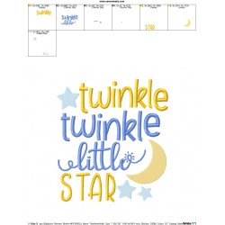 Twinkle Twinkle Little Star Nursery Rhyme Embroidery Design Pattern-2