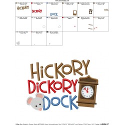 Hickory Dickory Dock Nursery Rhyme Embroidery Design Pattern-2