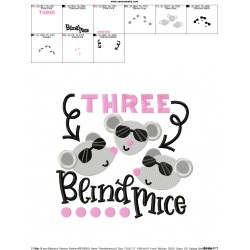 Three Blind Mice Nursery Rhyme Embroidery Design Pattern-2
