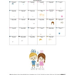 Jack and Jill Went Up The Hill Nursery Rhyme Embroidery Design Pattern-2